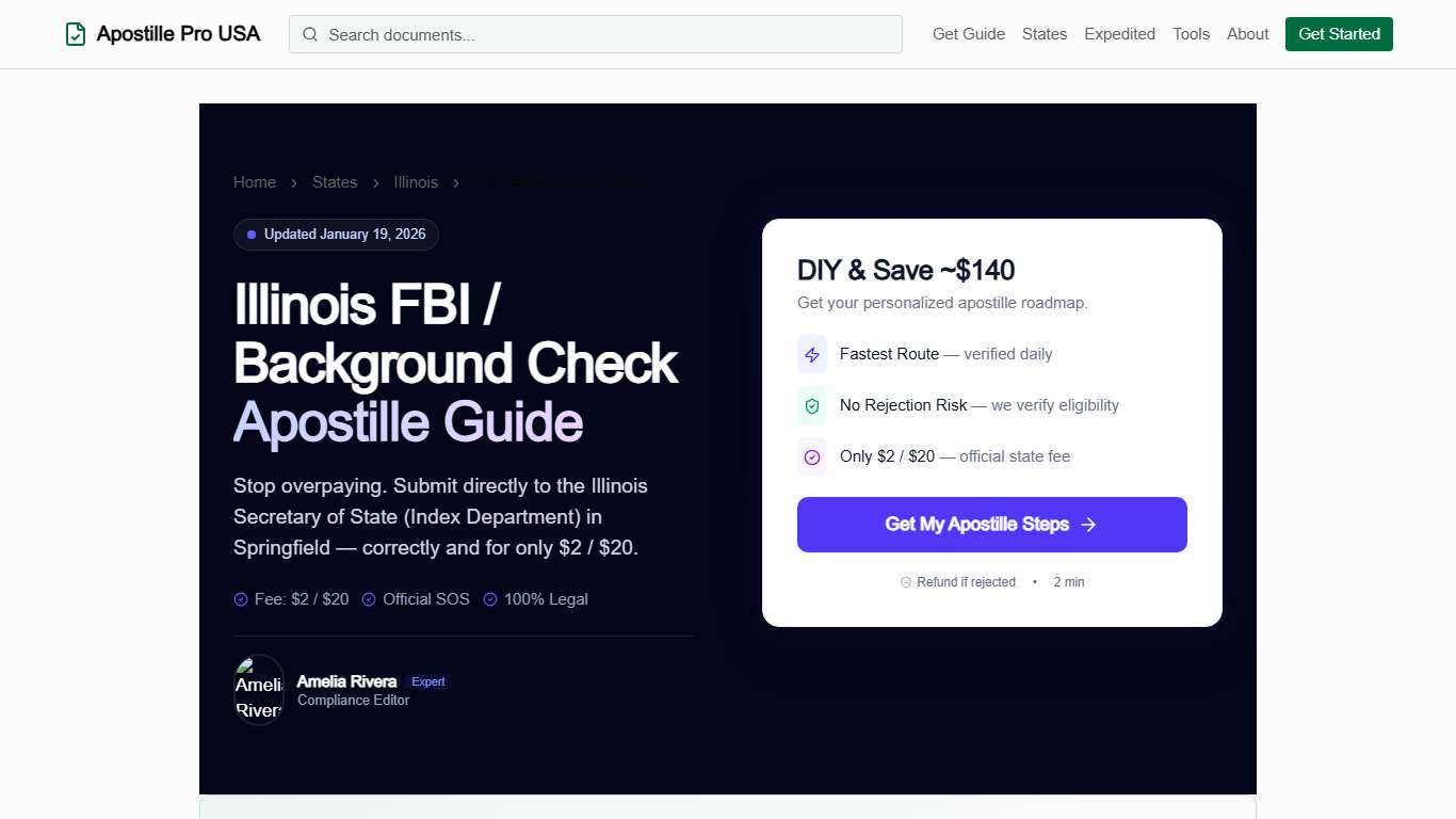 Illinois FBI Background Check Apostille — 2026 Complete Guide (Federal + State Path) Apostille Pro USA